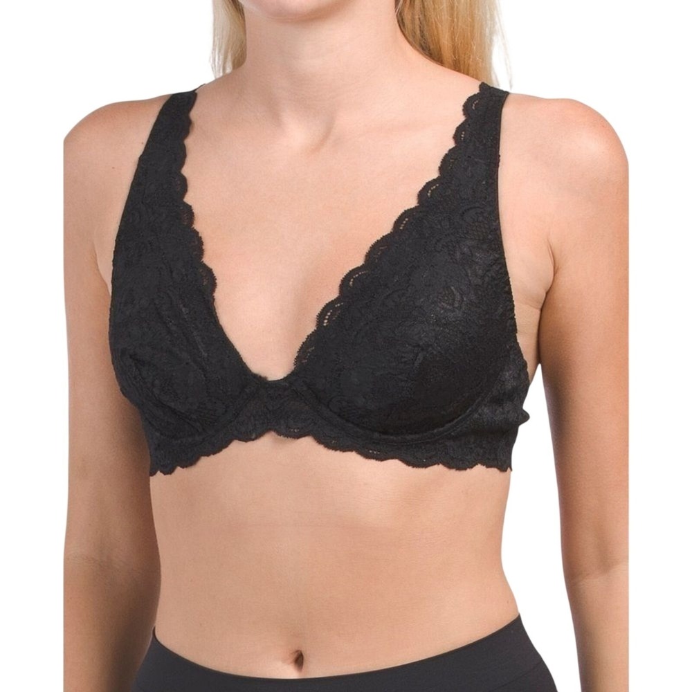 COSABELLA New Size 32B Never Lace Candie Plunge Underwire Bra Color Black